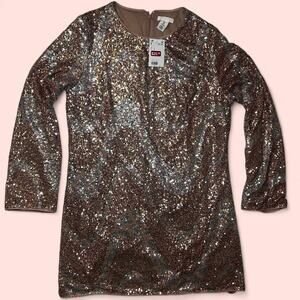 Glamorous gold sequin mini dress